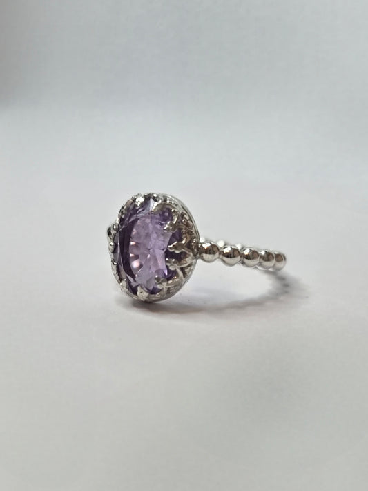 NJEŽNOST - Unikatni srebreni prsten s ametistom