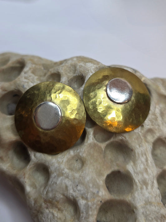 SUN CIRCLE — Unikatne Naušnice od Mesinga & Srebra