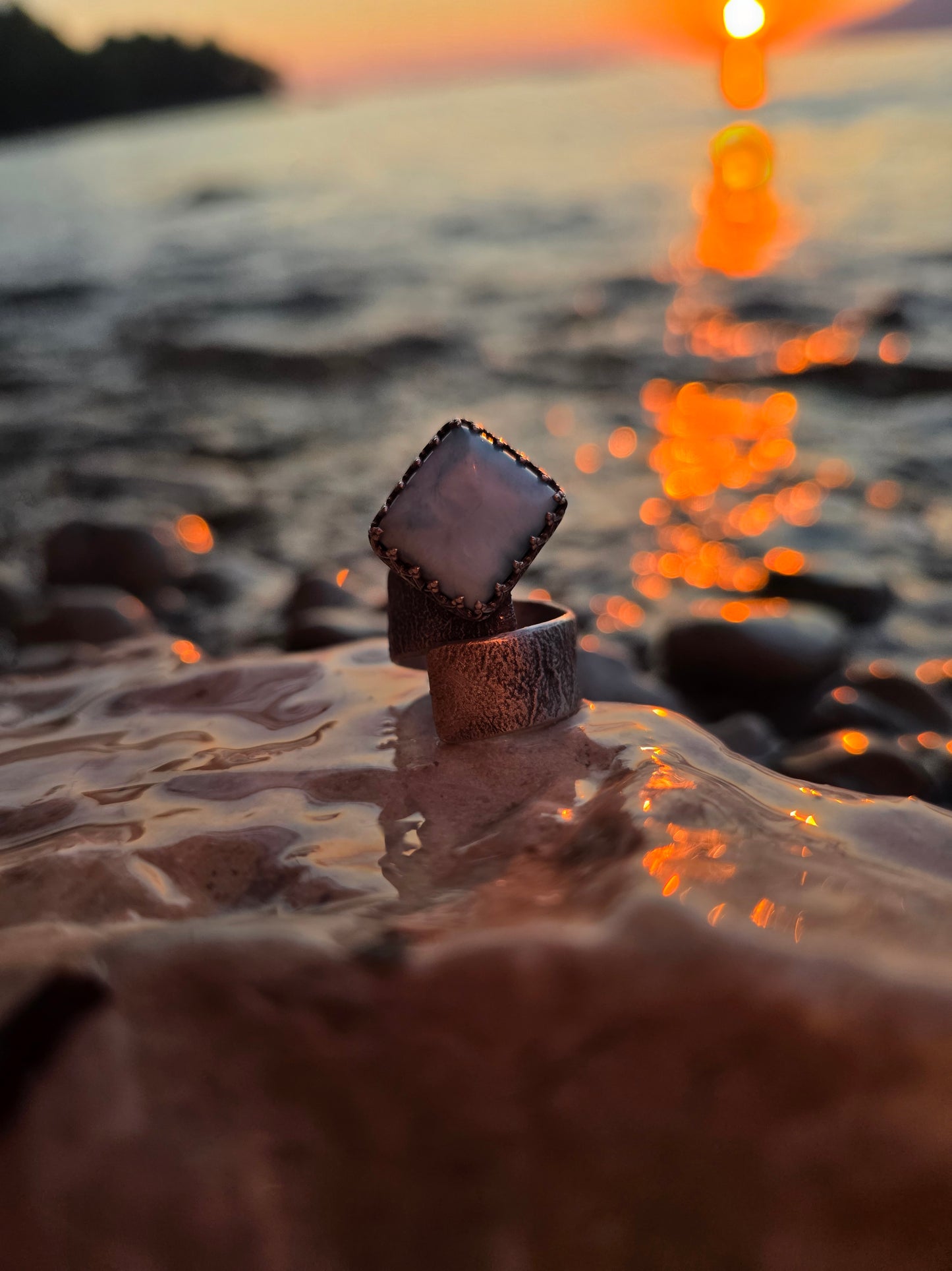 MIR — Unikatni Srebrni Prsten s Larimarom